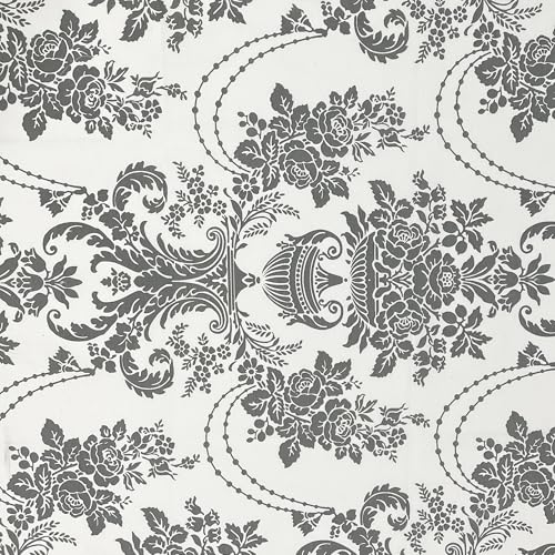 Image of Swayam Roto Cotton Single Bedsheet with 1 Pillow Cover | Size 60 x 90 inch | 144 TC | Floral Design | Soft Breathable Bed Sheet | Comfortable & Durable for Bedroom - Grey