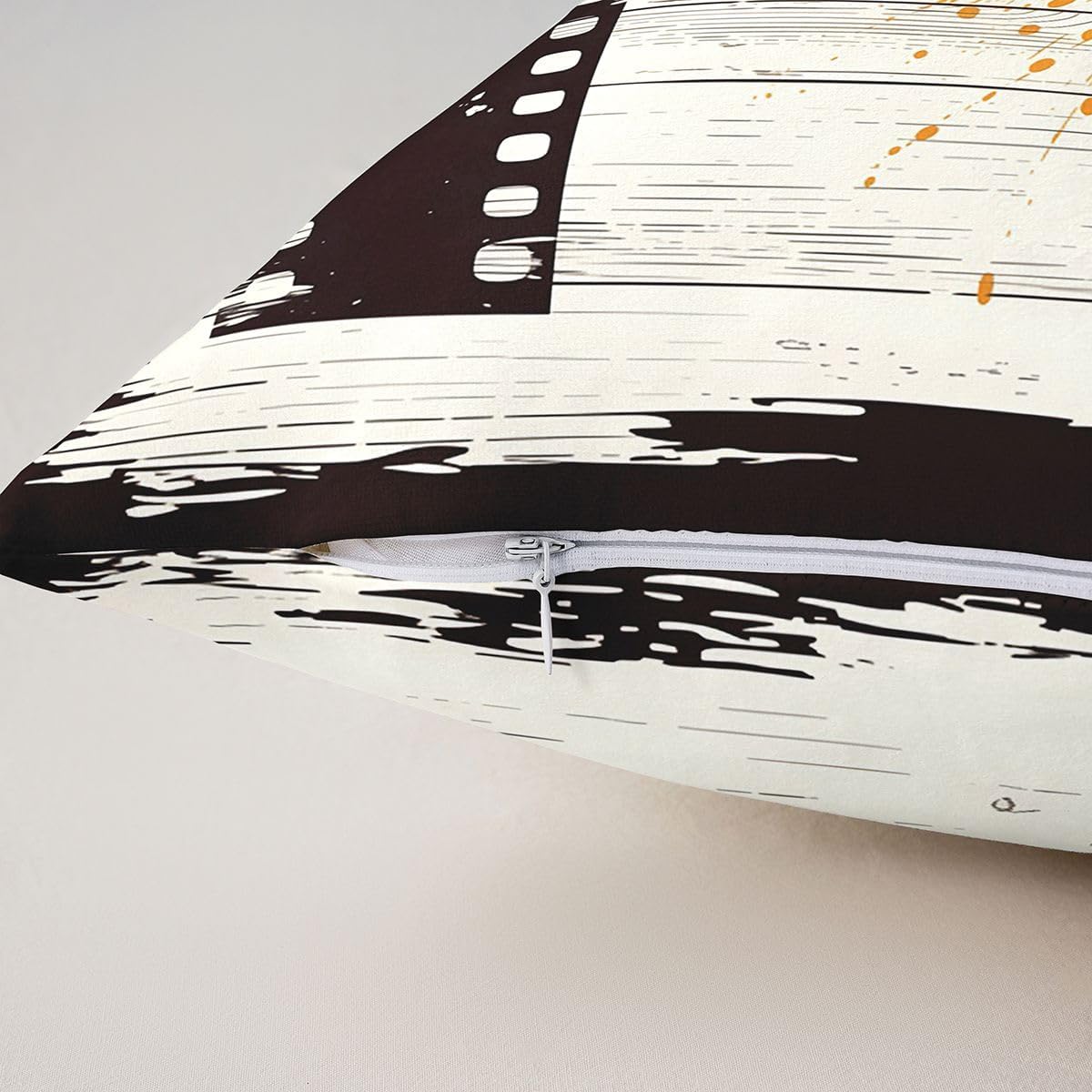 Erosebridal Movie Theater Set of 2 Throw Pillow Cover 18x18 Camera Cushion Cover Vintage Film Board Cushion Case Retro Tripod Cinema Decorative Pillowcase image 5