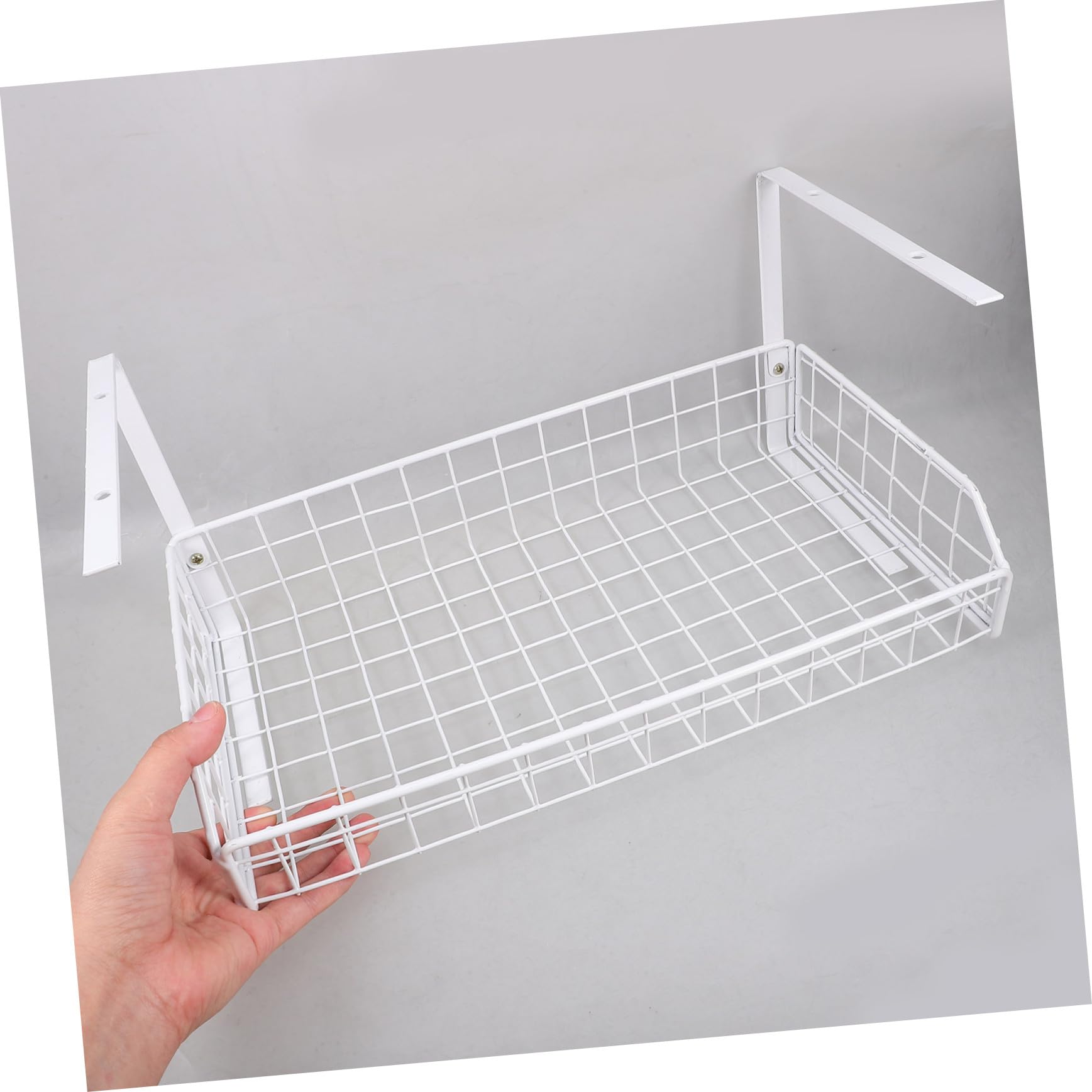 ABOOFAN Organisateur de Câbles sous Bureau Blanc en Fer, Panier de Rangement Réutilisable pour Gestion des Câbles, pour Bureau et Espace sous Table