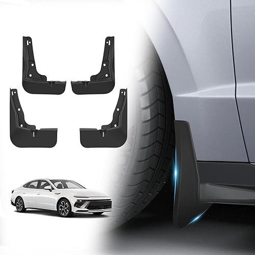 Miniatura 9 de Muslogy Para 2024 Kona Mud Flaps Splash Guard Front & Rear 4pcs Fender Flaps No requiere taladrar Compatible con accesorios Hyundai Kona 2024