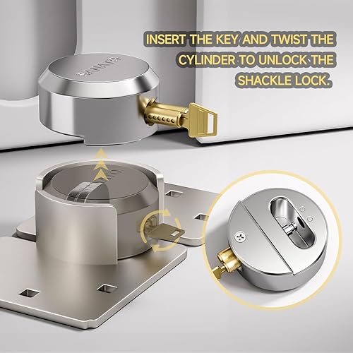Miniatura 3 de SANATO Candados de grillete ocultos, candados con llave igual, cerraduras de puerta de remolque de acero sólido para carga, cerradura de seguridad