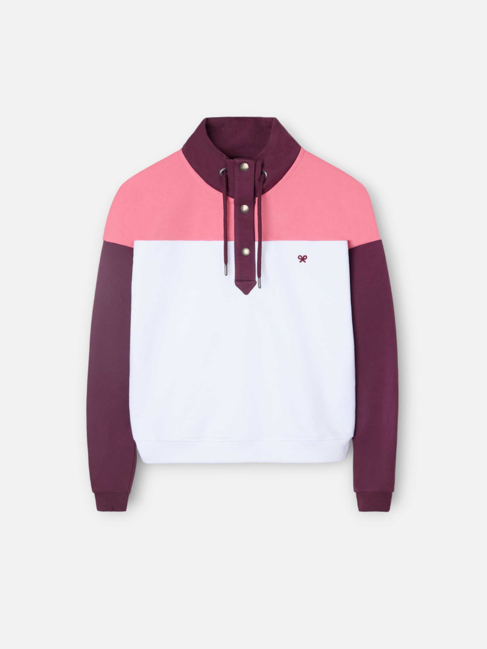 SILBON Sudadera Woman Cuello Botones para Mujer