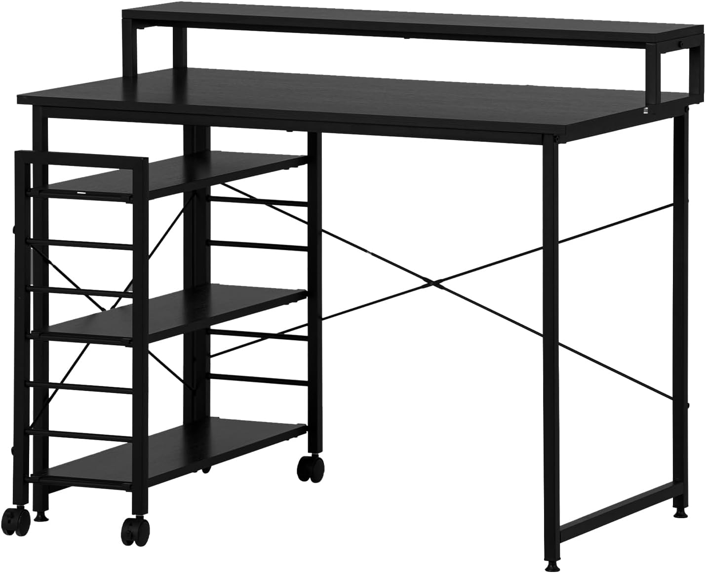 黒のパソコンデスクと回転椅子セット