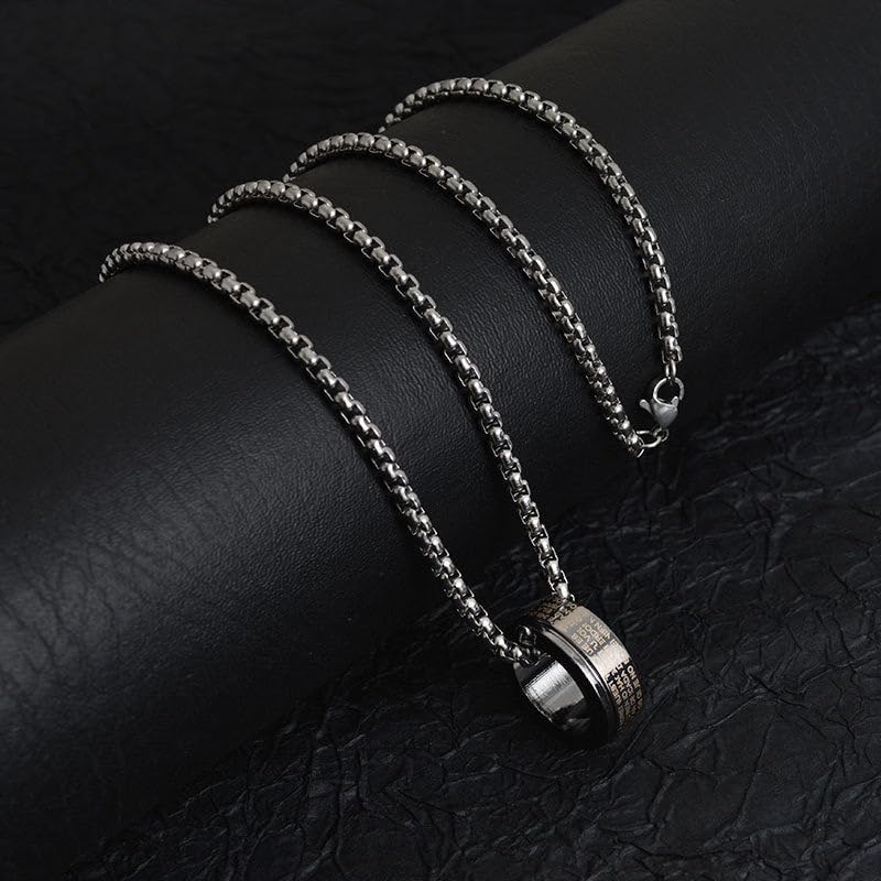 Image of SALTY ALPHA Anti Tarnish Stainless Steel Promise Ring Locket Neck Chain for Men | Stylish Pendant Necklace | Jewellery Accessories for Boys | Minimal Jewelry | Gifts for Boyfriend & Husband | Gift for Diwali, Christmas, Marriage, Birthday