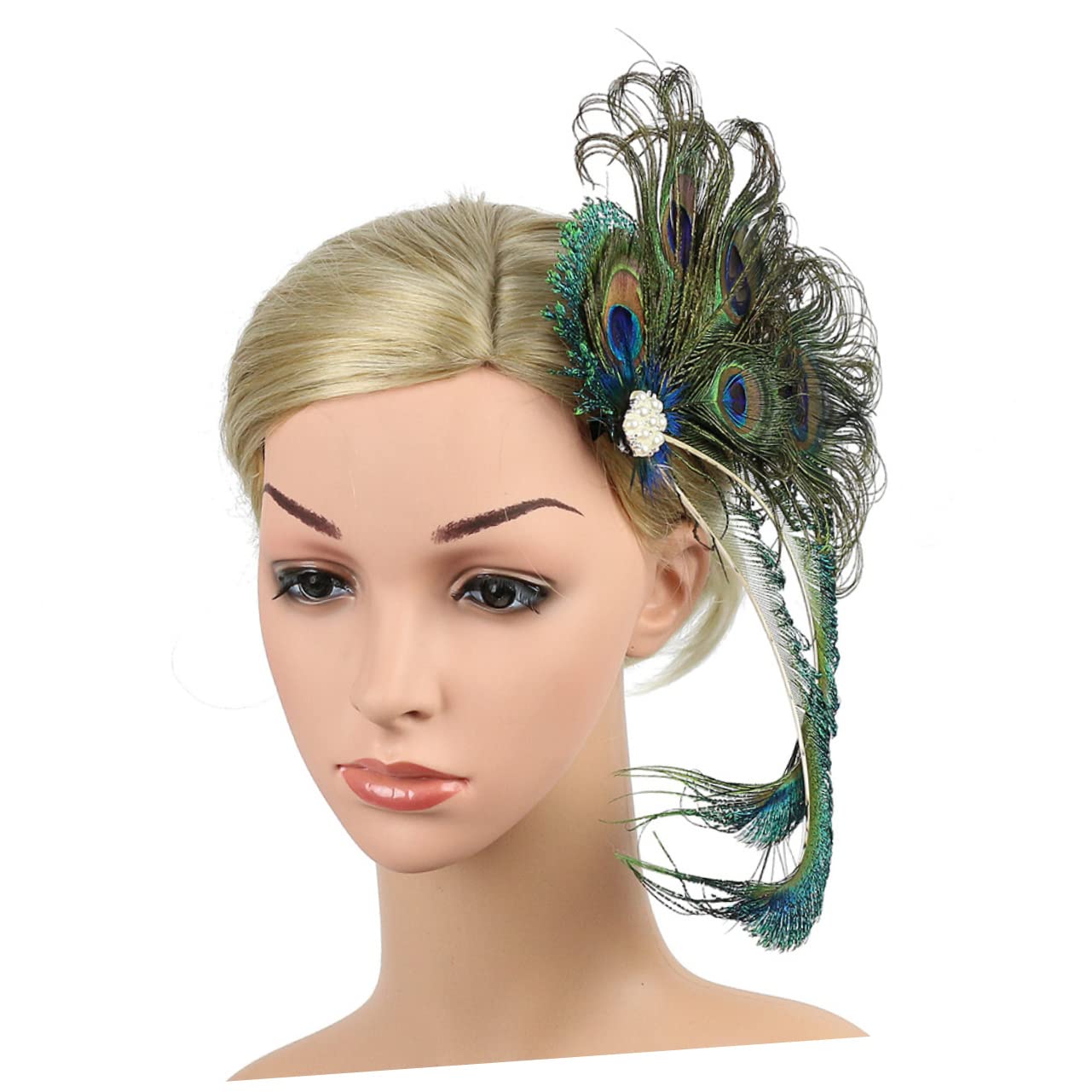 VALICLUD Horquillas de Novia 2 Piezas Plumas y Gemas de Imitación Sujetan el Cabello Elegantes Accesorios para Tocados de Boda