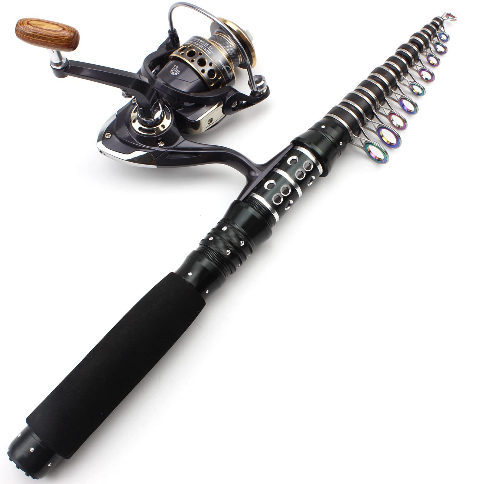 Caña de pescar ultrahorte mar caña de pescar fibra de carbono con metal Spinning Reel Barco Pesca de roca pesca de agua dulce y agua salada conjunto de engranajes