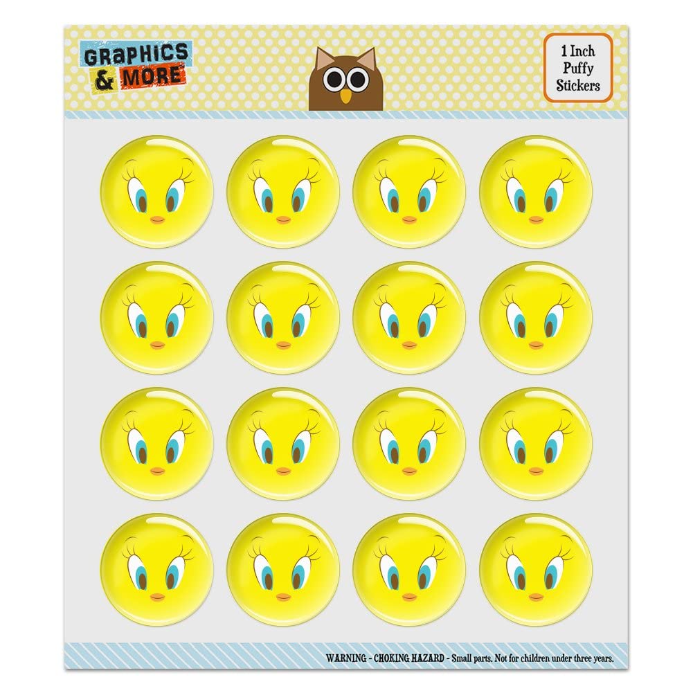 Looney Tunes Tweety Face Puffy Bubble Dome Scrapbooking Crafting Sticker Set