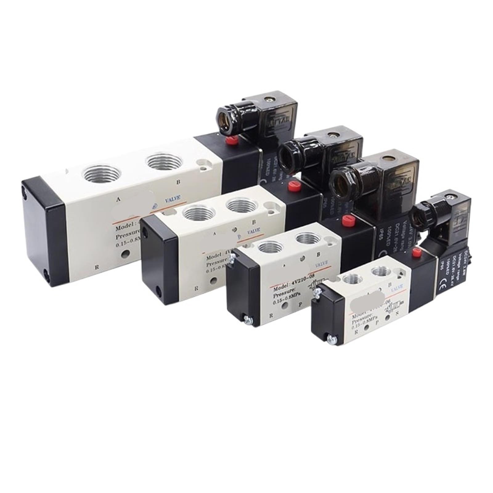 Electroválvula neumática de 5/2 vías 4V110-06, 4V210-08, 4V310-10, 4V410-15, 12 V, 24 V, 110 V y 220 V, válvula de control de dirección(4V210-08,AC220V)