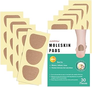 Moleskin for Feet Blisters, Moleskin Tape Flannel Adhesive Pads, Blister Prevention Tape, Moleskin Pads for Feet, Heel Stickers Protection Pad, Blister Bandage Reduce Pressure and Friction- 10 Sheets