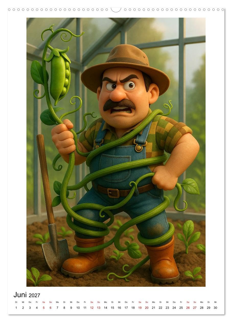 CALVENDO - Gartenverliebt (hochwertiger Premium Wandkalender 2027 DIN A2 hoch), Kunstdruck in Hochglanz: Unkraut vergeht nicht – Gartengeschichten mit Herz und Humor
