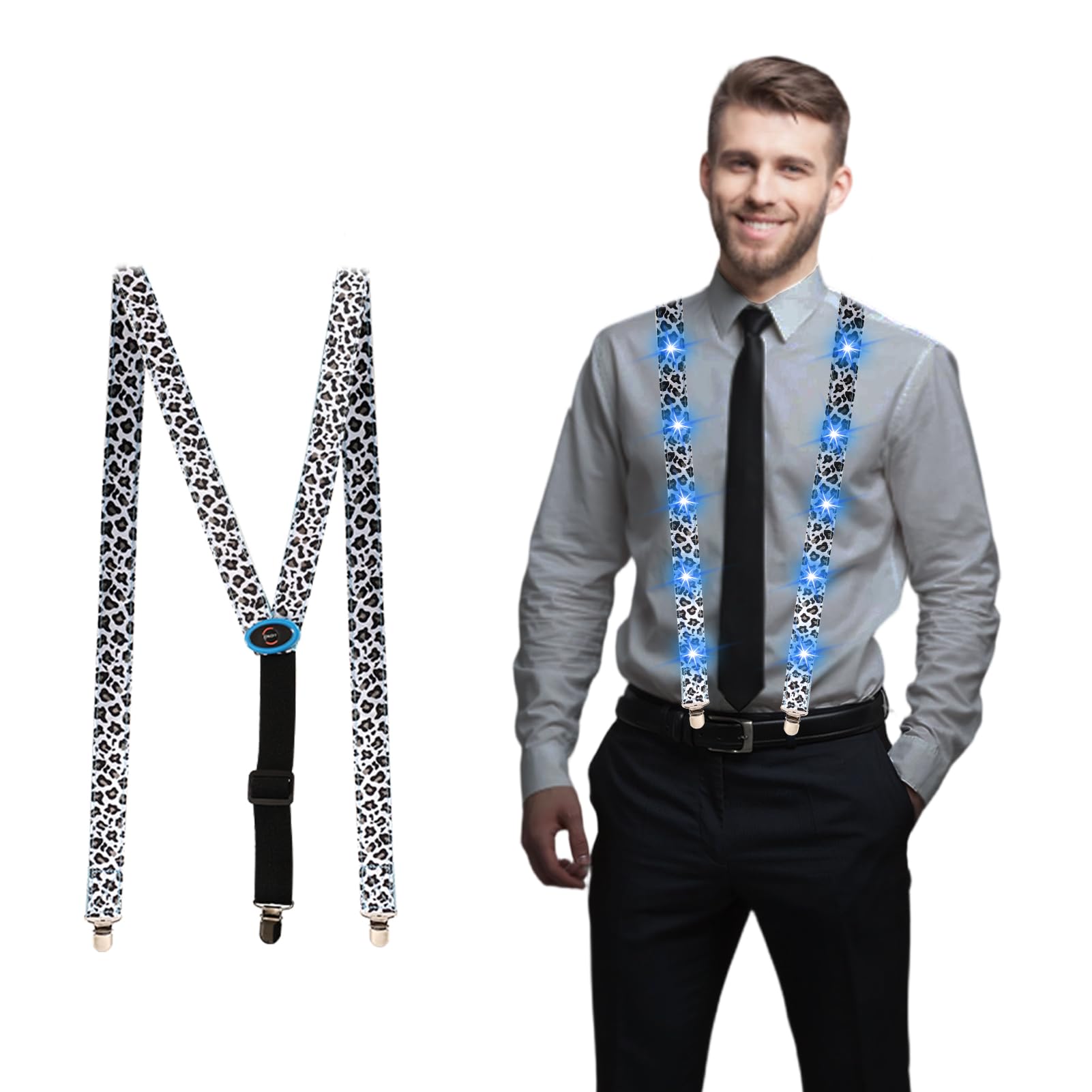 Tulov LED-Hosenträger,LED Rave Outfit Accessories Set,Light