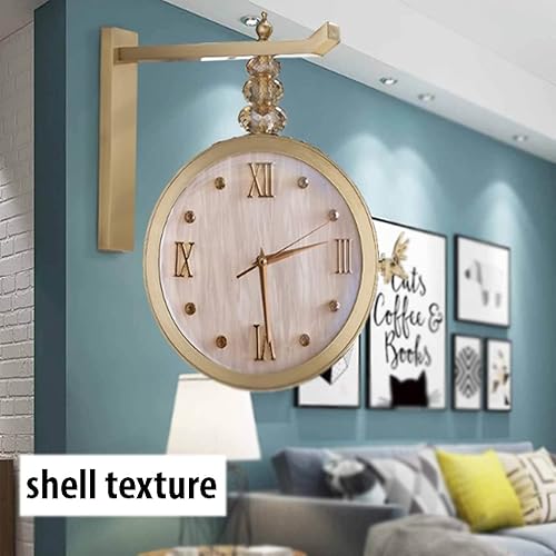 Miniatura 7 de MUMUJIN - Reloj de pared de doble cara con diseño moderno y simple, sin tictac, reloj digital clásico, decoración interior, arte de pared, grandes