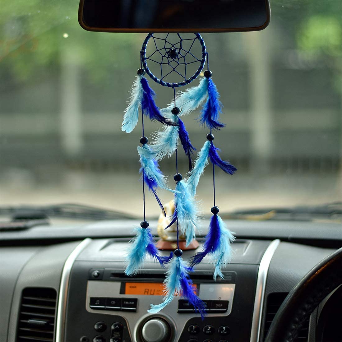 Dream Catcher Car Hanging Colorful Dreamcatcher Feather Fill Delicate Dreamcatcher ~ Handmade Hanging Dreamcatchers, Garden, Car, Outdoor, Bedroom Pack of 1 Dreamcatcher (SmallDc: Blue)-image-43
