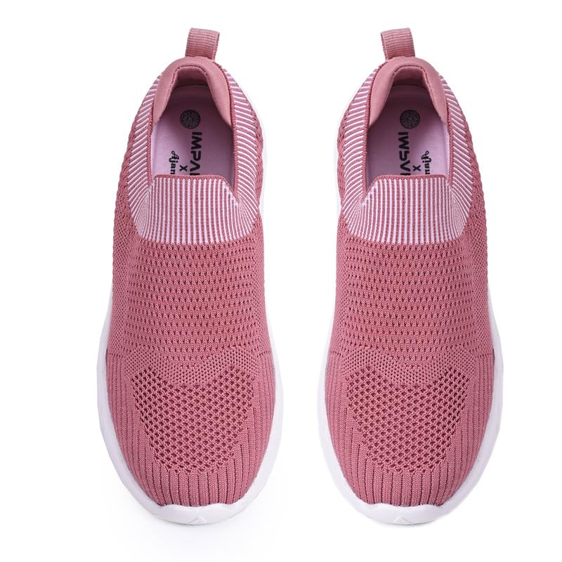 Image of Impakto Slip‑On Women's Lightweight Walking & Running Shoes | Casual Footwear for Gym & Training | Soft & Comfortable (Peach)