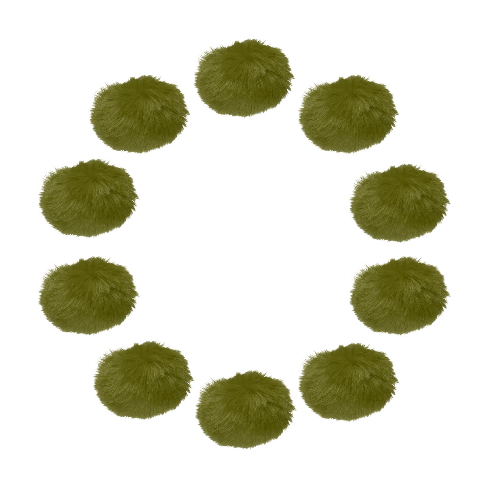 sourcing map 20Pcs Faux Fur Pom Pom Balls, 2 Inch Soft Fluffy Pompoms for Hats Keychains Scarves Gloves Bags Accessories, Army Green