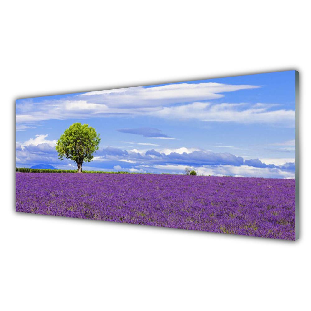 Impression sur Verre Trempé 125x50cm Tulup - Tableau Mural Prairie Nature Arbre