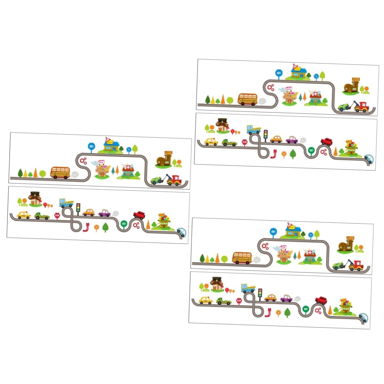 Cabilock 3 Set Di Adesivi Murali Per Cameretta Bambini Adesivi Decorativi Per Bambini Piccoli Adesivi Murali Rimovibili Per Treni E Auto 2 Fogli * 3