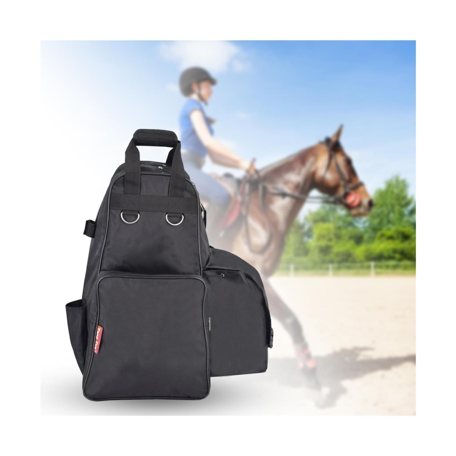 Zaino da equitazione per equitazione, borsa professionale per stivali e guanti con scomparti multipli