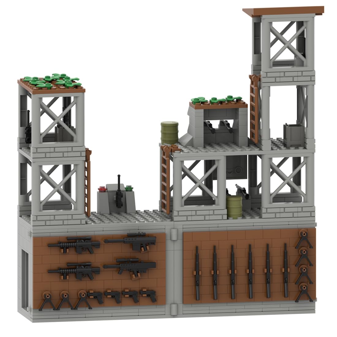 UINOFER Set di mattoncini da costruzione, basi militare fai da te, modello di architettura WW2, casa vigile, architettura City Ruins