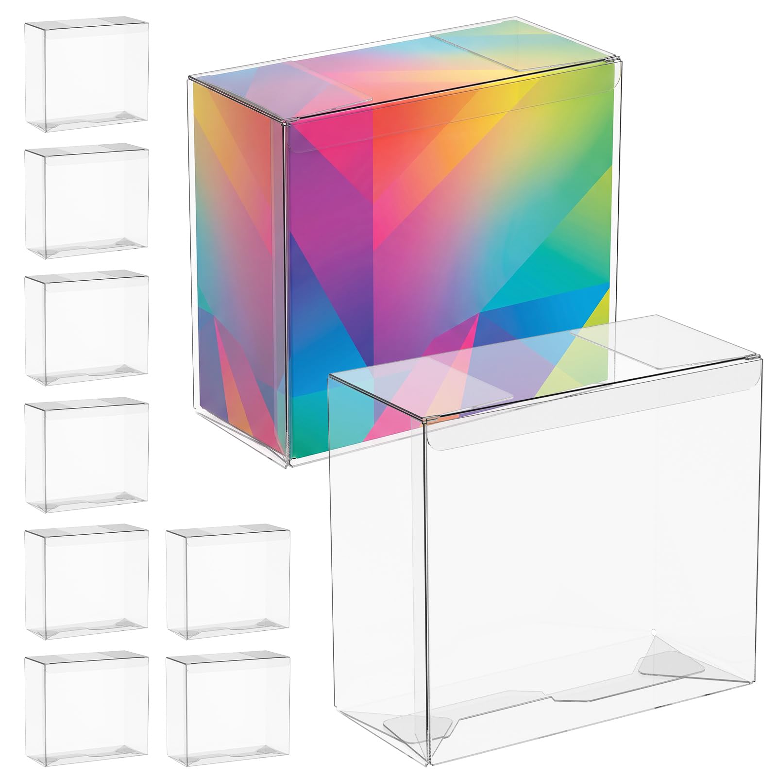 Cbwerbb Transparent 10Pcs Etb Protective Case,Stackable Thick Pvc Plastic Protector Display Case Compatible With Etb, And Easy To Fold