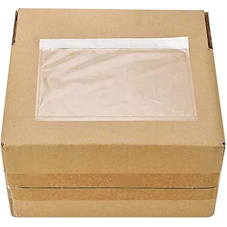 7.5" X 5.5" Clear Shipping Label Sleeves - 100 Pack, Waterproof Adhesive Top Loading Pouches For Packing Lists & Labels