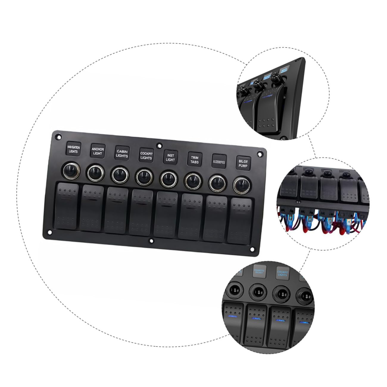 Multifunktionales Schiffsschalter panel Steuerungsersatz für Auto Wohnmobil Yacht mit Robustem Kombinations schalttafel zubehör Geeignet für Externe Geräte und Mobile