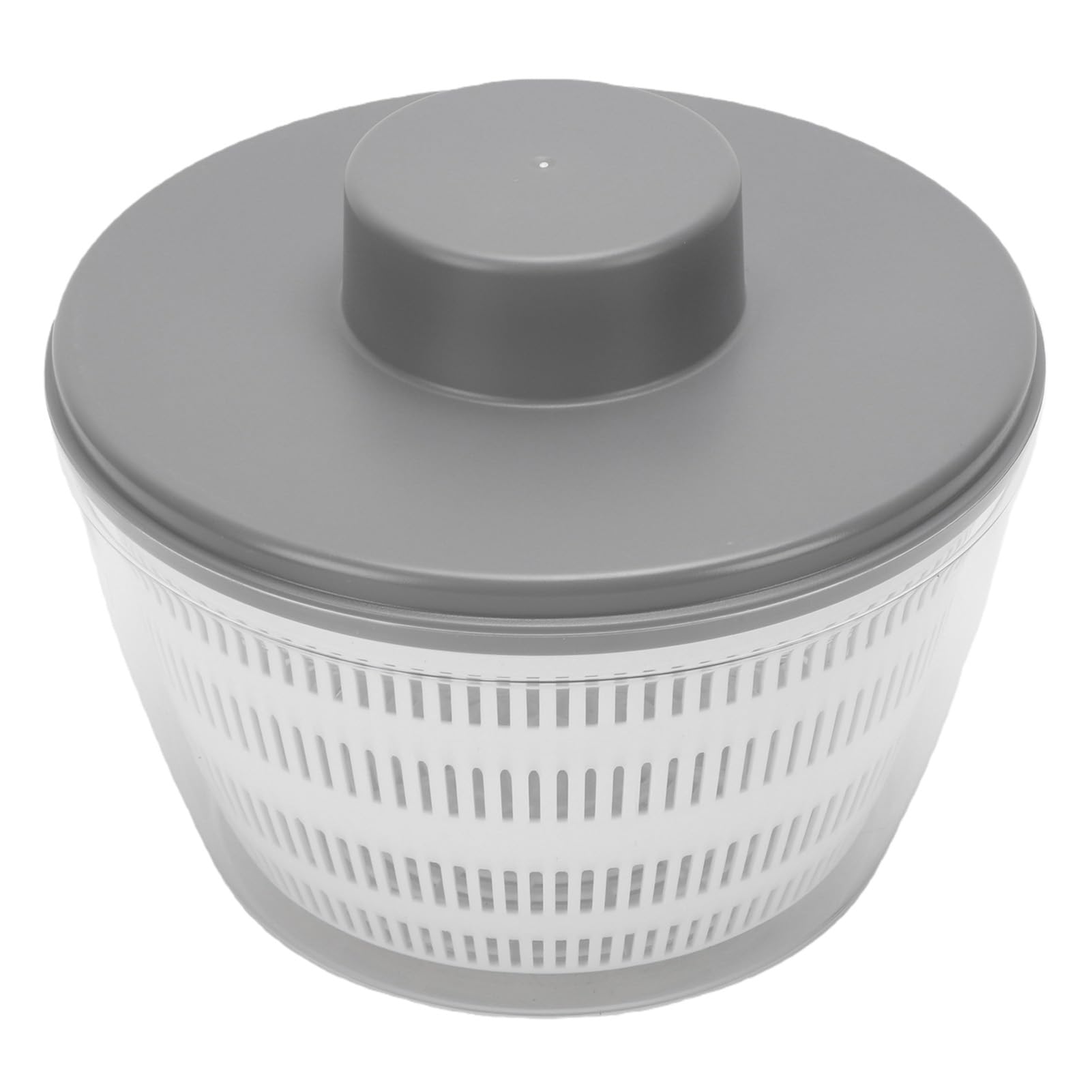 Greensen Ensalada Eléctrica Spinner, ABS PP Recargable Frutas Verduras Lavadora y Secadora, 4L Doble Capa Desmontable Tazón, Carga USB para Cocina Casera Preparación de Ensalada Familiar (GRAY)