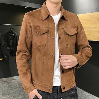 Xingfenly 2023Men' coat spring and autumn handsome top Korean version of the suede ' jacket everything