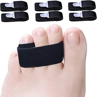 Welnove Broken Toe Splint Elasticity Corrector Braces - Set of 6 Toe Wraps Straightener for Crooked-Hammer-Overlapping-Bent-Claw-Broken to Man & Woman