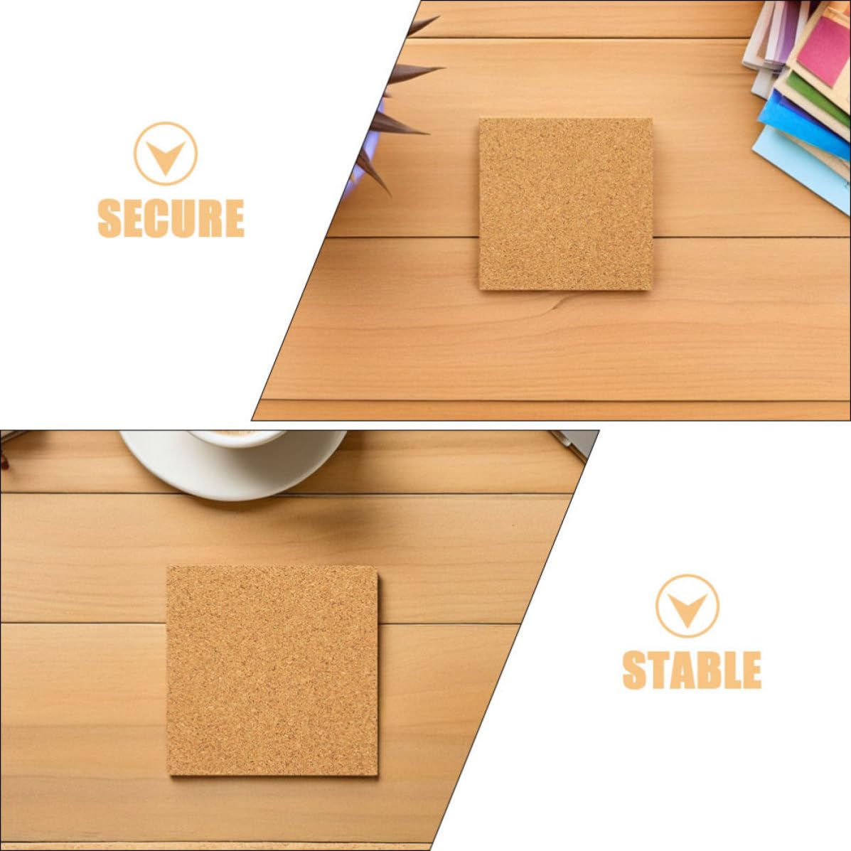 45pcs Self-Adhesive Cork Tiles Sticky Cork Boards with Strong Backing for DIY Coasters Multipurpose Craft Sheets Decorative Board Tiles for Home and Office Use
