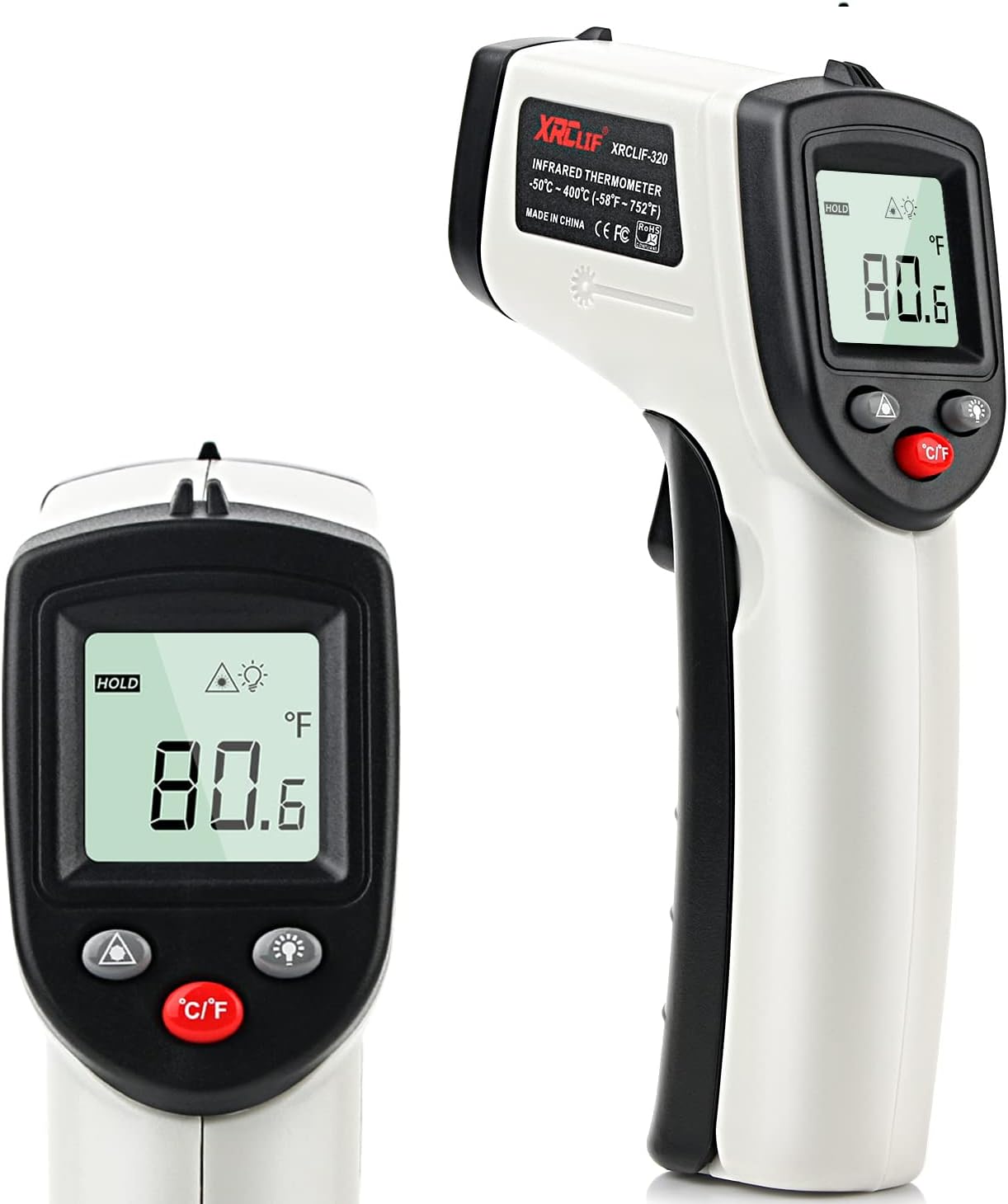 Laser Thermometer Cooking Gun Non Human Laser Infrared Temperature Gun -58°F ~ 752°F, Non-Contact Adjustable Emissivity IR Thermometer Gun for Food/Cooking/BBQ/Fridge/Sencha/Industrial