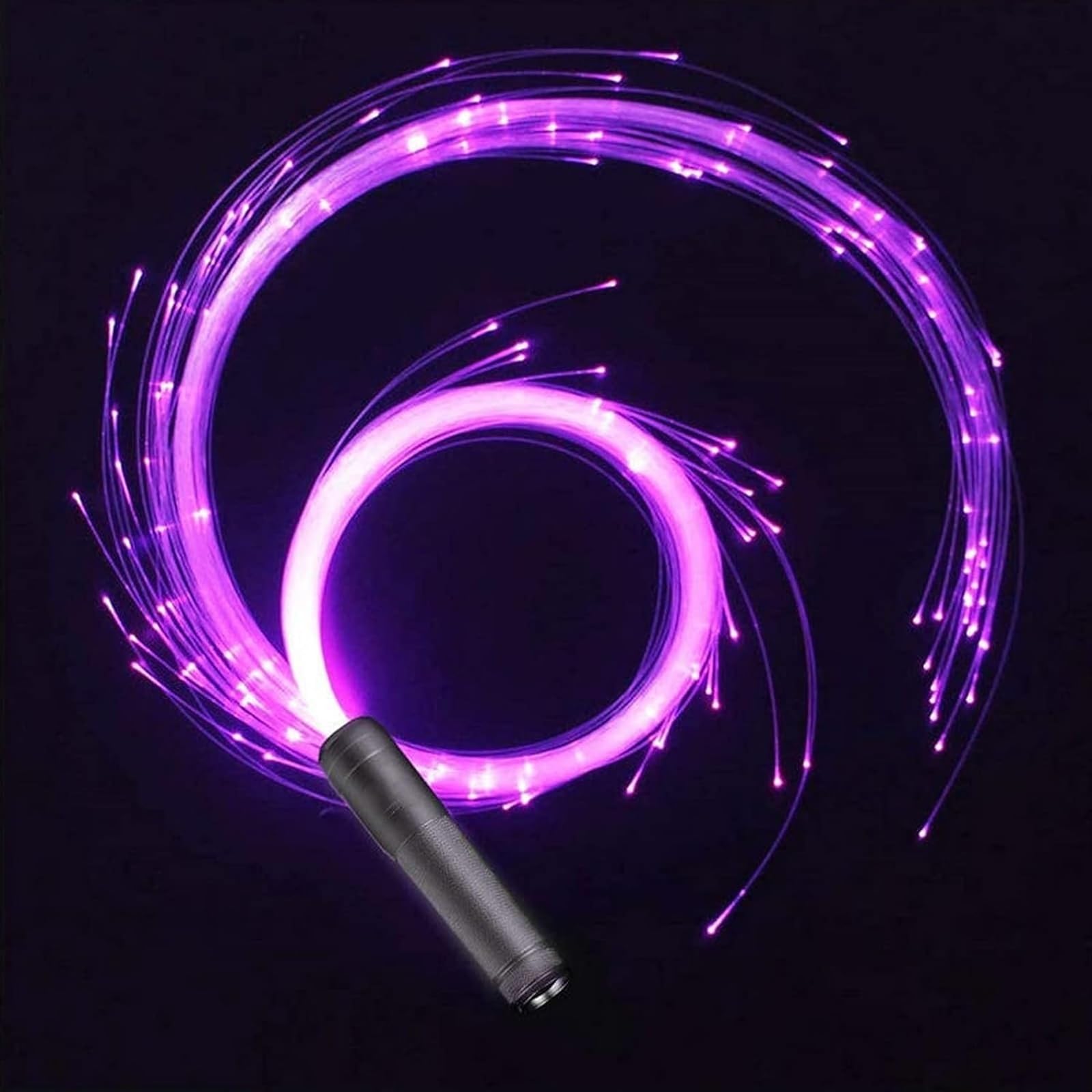 Bicchiere a fibra ottica Frusta in fibra ottica, flusso di frusta a LED, frusta pixel ricaricabile girevole a 360° con 7 colori, giocattolo di flusso perfetto for la danza, le feste