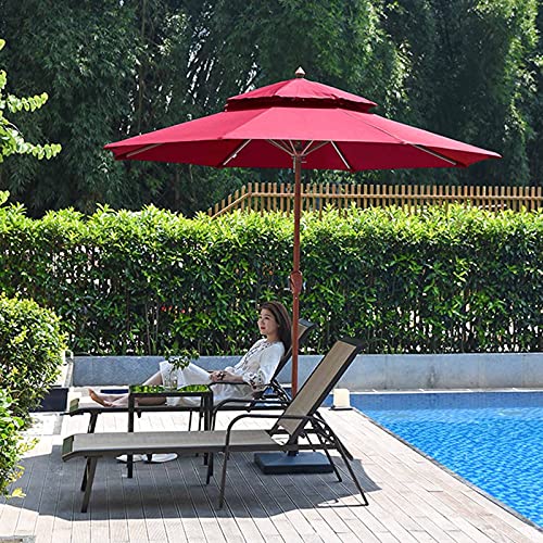 Parasol de jardín contra el calor y la lluvia con postes estables de hierro 3