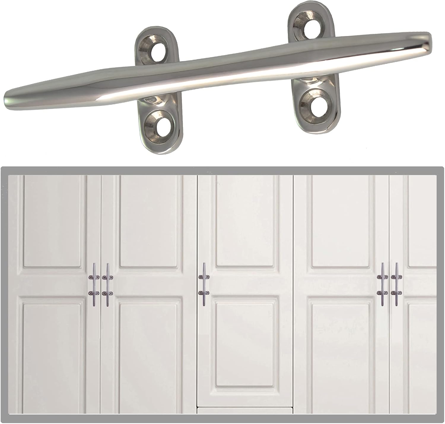 VEITHI 6 inch 316 Stainless Steel Boat Cleat Open Base (2 Pack), Include Installation Accessories 316 Screws : Sports & Outdoors