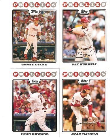 2008 Topps Philadelphia Phillies Complete Team Set (22 - Baseball Cards from both Series 1 & 2) Includes Chase Utley, Jimmy Rollins, Ryan Howard and more !