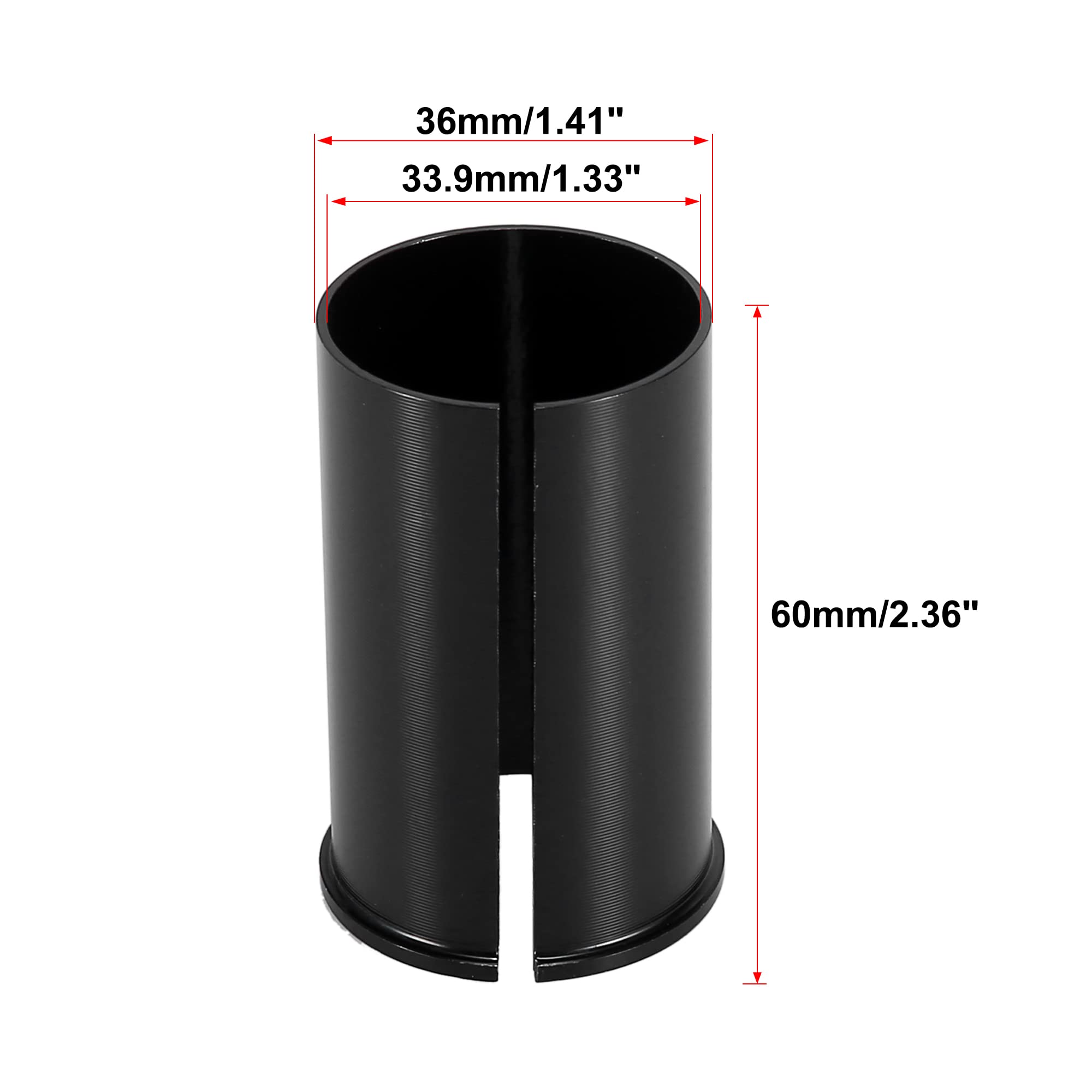 Adattatore Reggisella Bici - Riduzione Da 33.9mm A 36mm, In Lega Alluminio, Lunghezza 60mm (Nero) - Foto 6