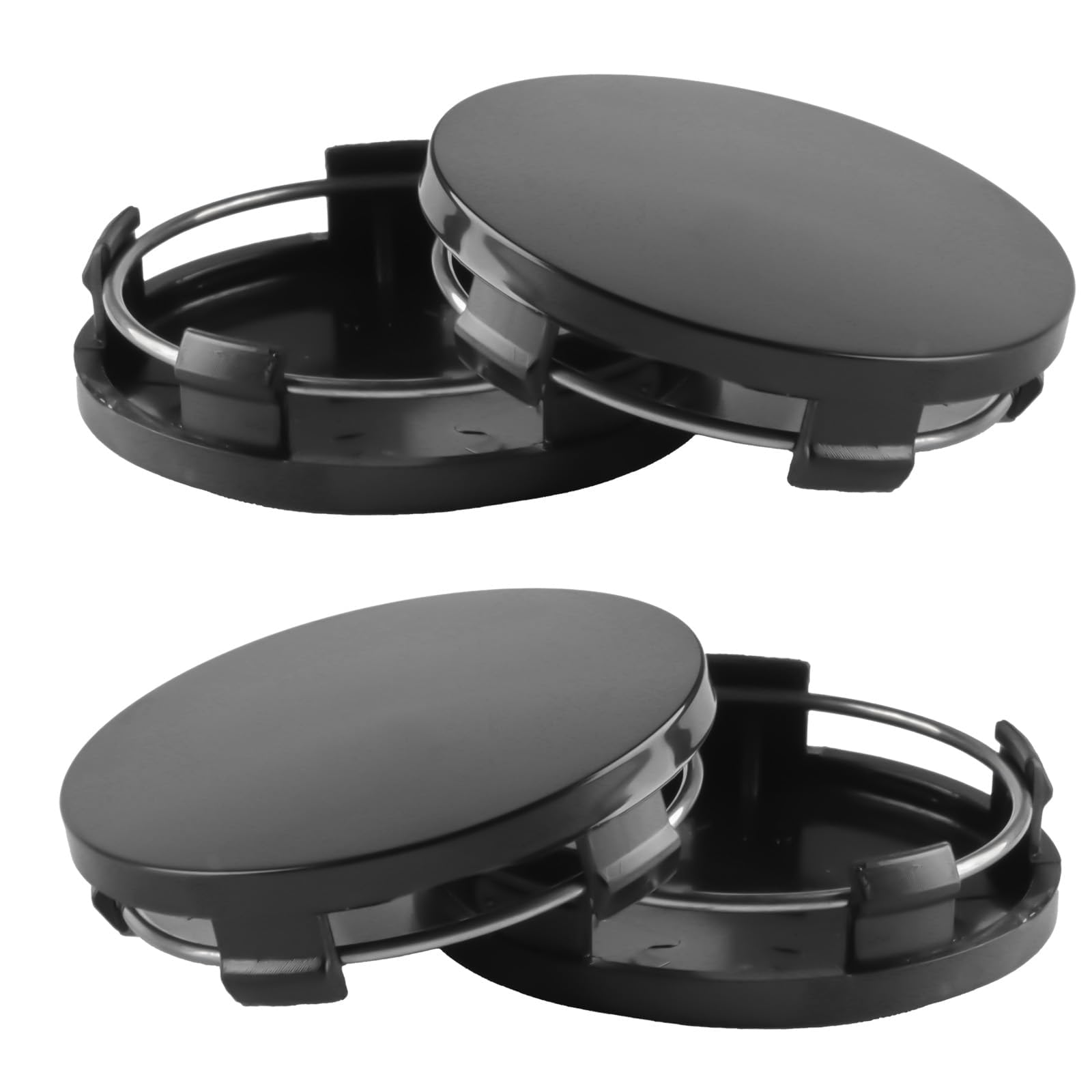 QIZUN 4Pcs Wheel Centre Caps for ID 56mm OD 60mm, Hubcaps Cover Rim Middle Badge Guards Decorative Protector Replacement Accessories Styling,Black