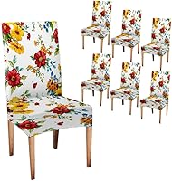 Vista 52 de CAPSCEOLL Fundas para Sillas De Comedor 4, Funda elástica para silla de comedor, lavable de elastano, fundas para sillas Parsons de cocina, Fundas