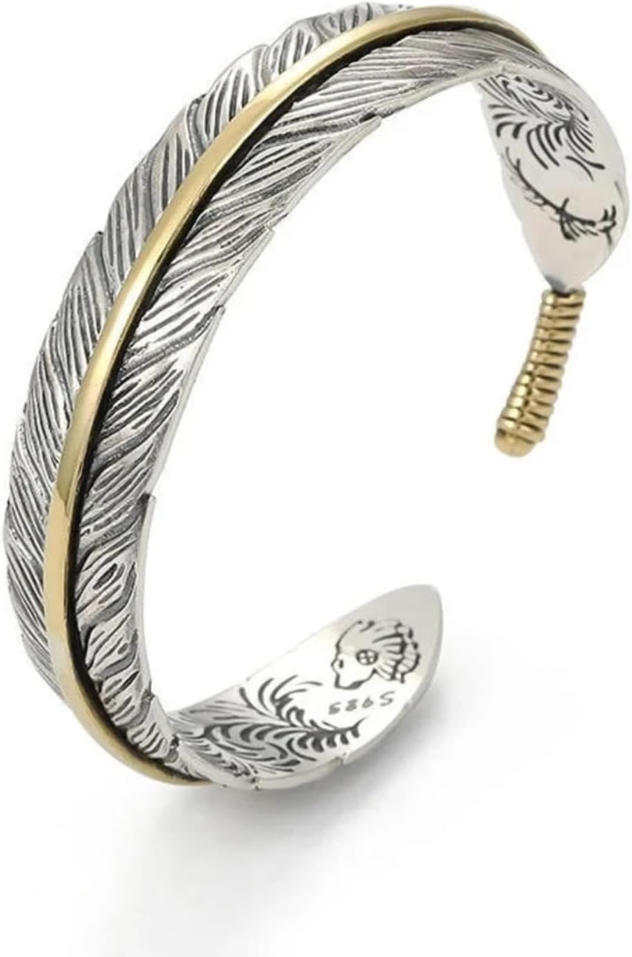 Amazon | [Jotml] メンズ フェザー バングル 羽根 モチーフ