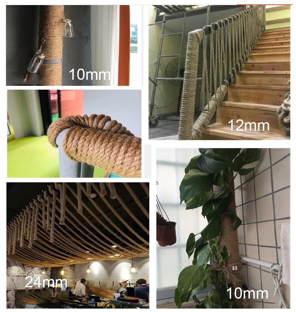 Corda di iuta ritorta resistente per lavori fai da te, giardinaggio, decorazione della casa e applicazioni marine