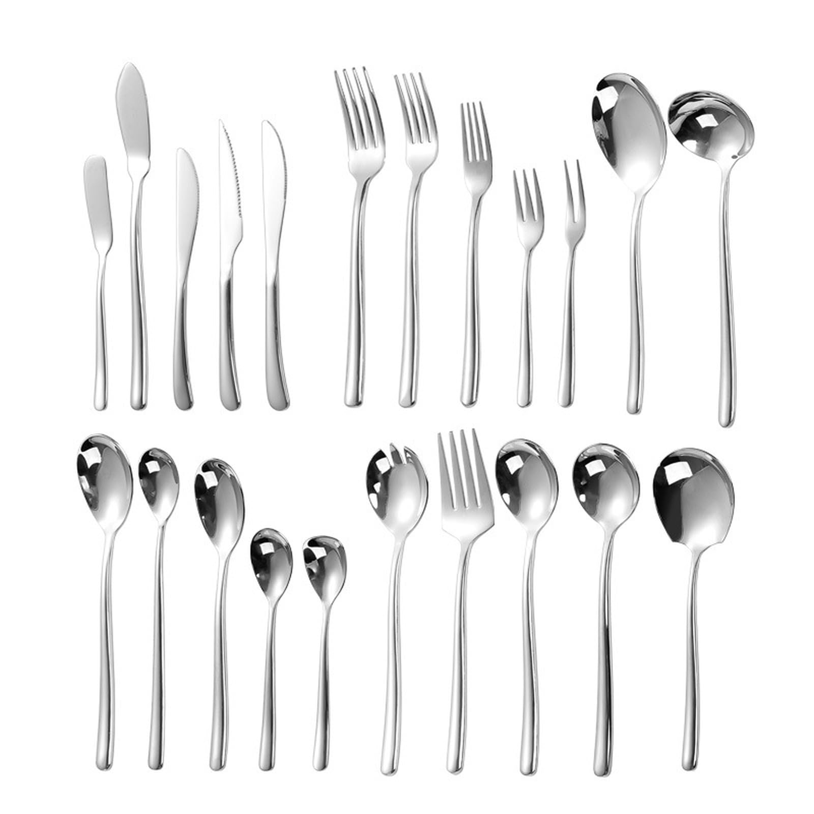 Ménagère de table 22 pièces inox poli miroir pour sublimer vos dîners et vos soirées grillades à quatre