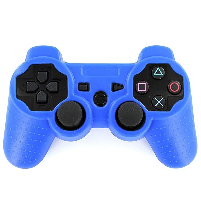 TCOS TECH Silicone Cover for PS3 Controller Protective Silicone Cover Case Sleeve Anti Slip Cover - Blue