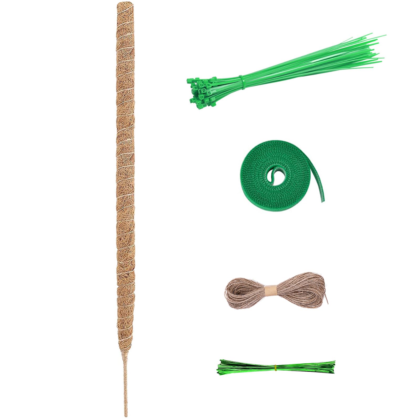 tallkeeyMoss Rod Plant Stake 114 cm Plant Sticks Coconut Moss Rod for Trellis Monstera, Plant Rod Coconut Rod for Climbing Plants, Natural Plant Support