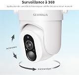 SEHMUA Telecamera Wi-Fi Esterno Batteria Senza Fili, 360° PTZ, 2Pack - 6