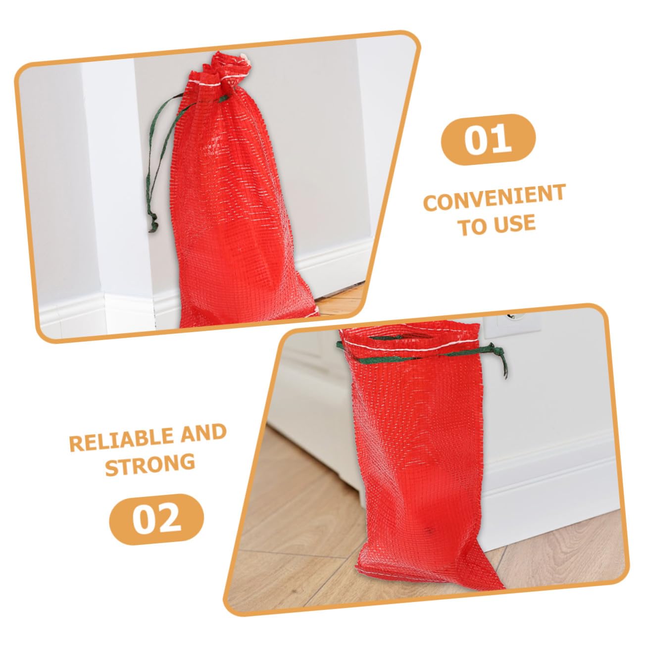 iplusmile Bolsa de Malla Cordón 50 Piezas Polipropileno Rojo 49x27 Cm