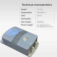 LEYF Erősítő Tápegységgel 2 TV Kimenettel TNT Antenna Előerősítőhöz HDTV Jel 15-38dB 2