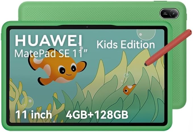 هواوي ميت باد SE 11 AGASSI6-W09BE اصدار الاطفال 128GB و4GB غطاء صندوق داخلي واي فاي نيبولا رمادي، 12 شهر هواوي كير + (حصري من امازون)