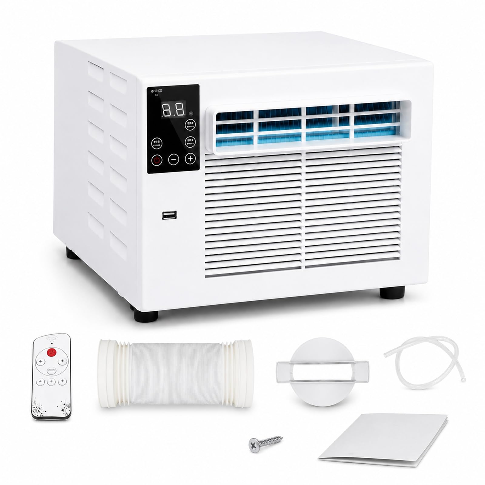Sxqych White Portable Mini Air Conditioner, Energy Saving 550W Air Conditioner