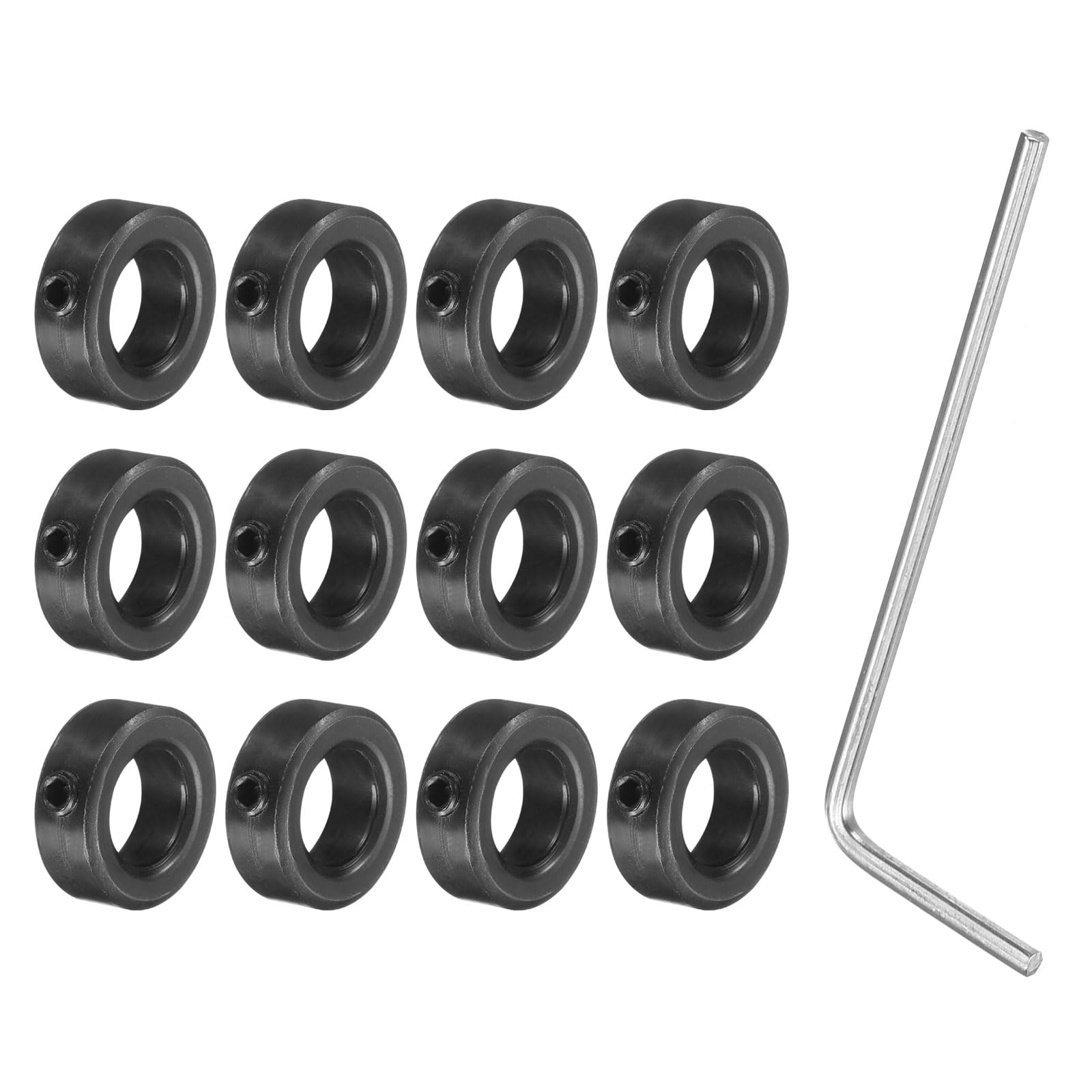 Collier d'arbre 12 mm en acier oxyde noir uxcell pour guidage linéaire et blocage de roue