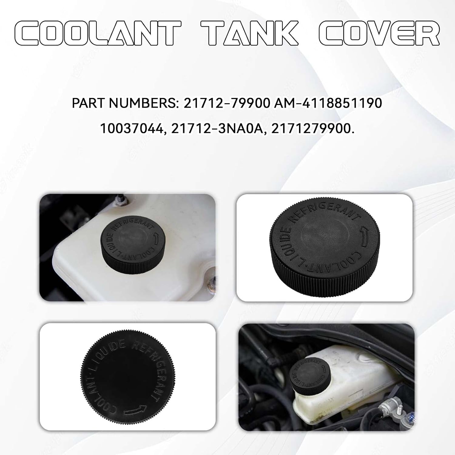 2PCS Engine Coolant Overflow Reservoir Tank Black Cap, Coolant Reservoir Cap Replacement Compatible with Nissan Infiniti Murano Rogue Versa Quest Sentra EX35 FX37 QX50